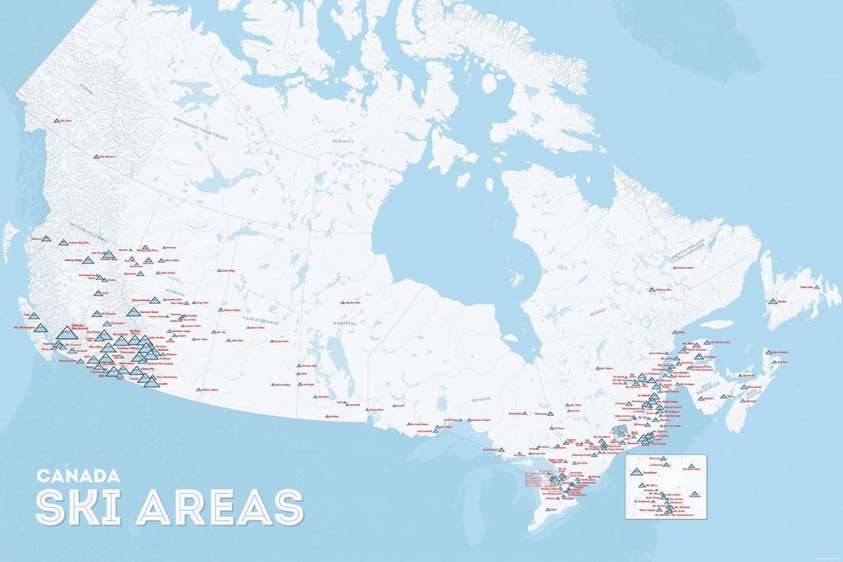 加拿大滑雪度假地图