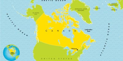 儿童是加拿大的地图