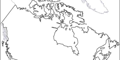 空白概述加拿大的地图