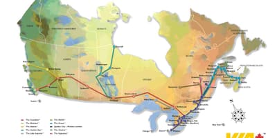 加拿大的铁路网地图