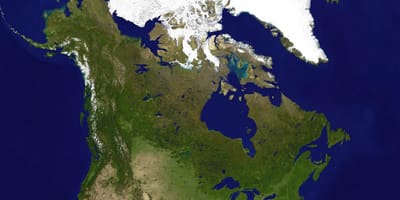 加拿大的地图，卫星