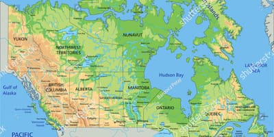 充分标记的加拿大的地图