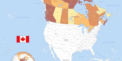 加拿大的全球地图