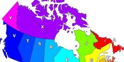 加拿大邮政编码的地图